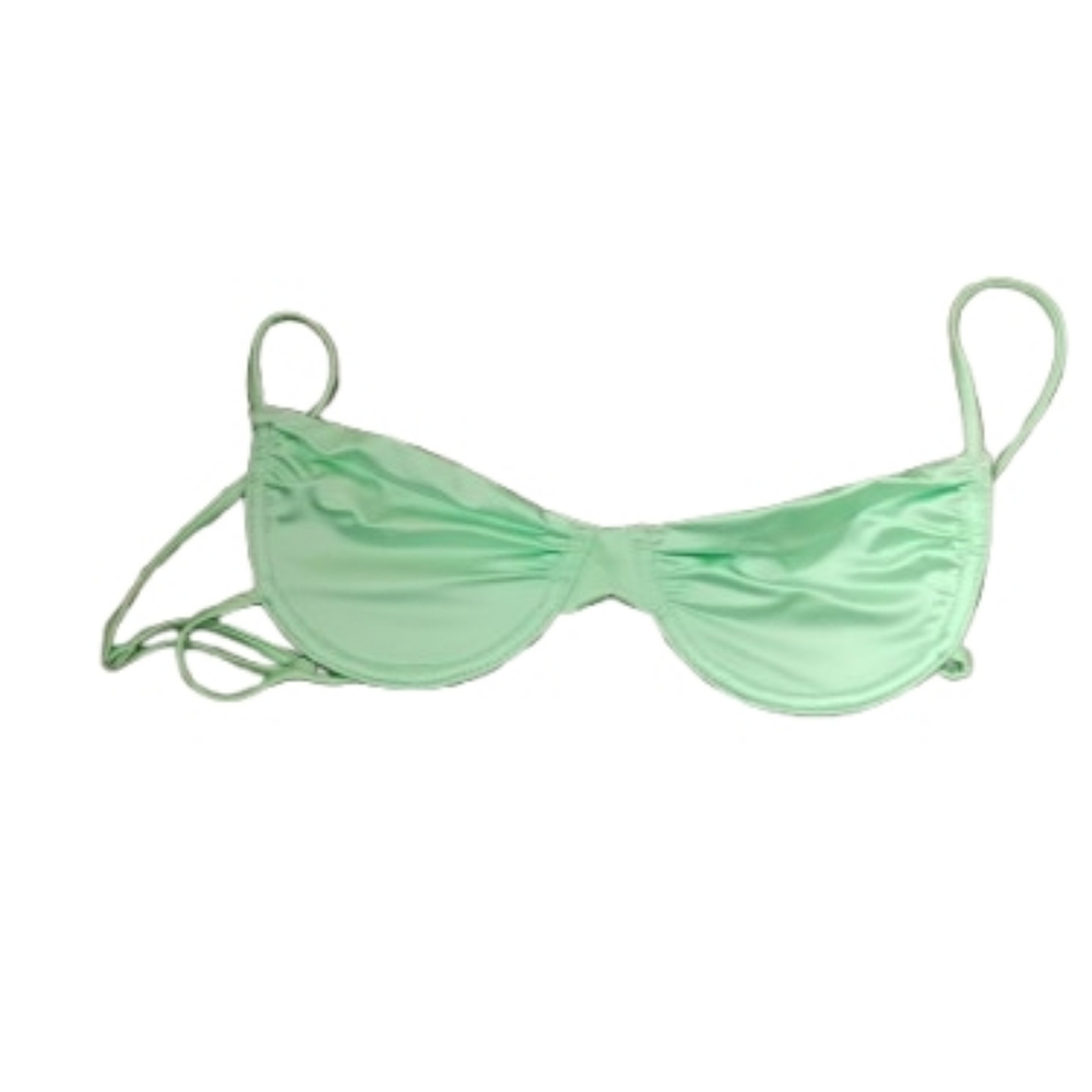 NWOT Frankie's Bikinis X Naomi Osaka Green Underwire Tie Back Bikini Top